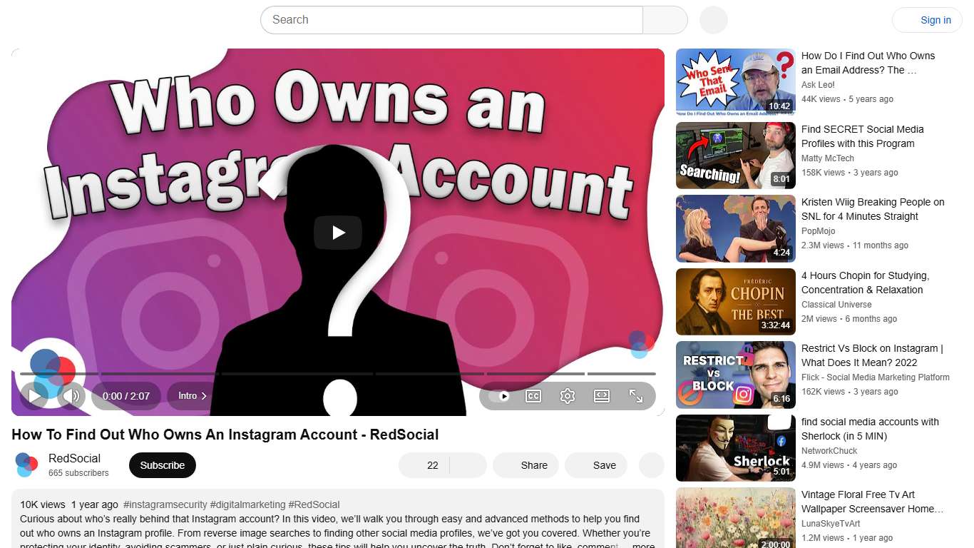 How To Find Out Who Owns An Instagram Account - RedSocial - YouTube